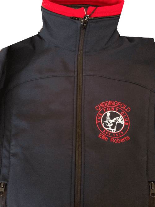 Ladies navy soft shell jacket Chiddingfold Pony Club R122f