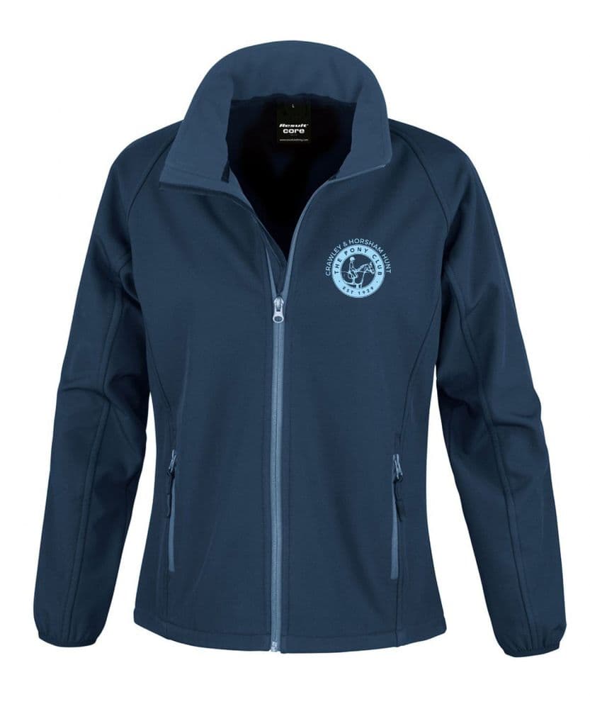 Ladies navy soft shell jacket Crawley & Horsham Hunt PC - R231F