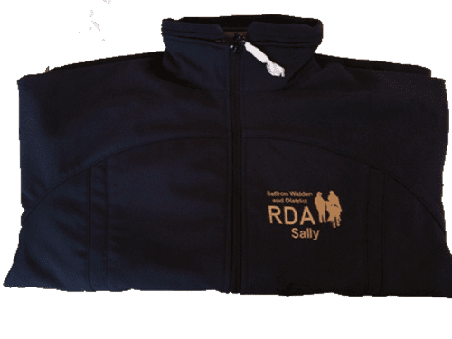 Ladies navy soft shell jacket Saffron Walden & District RDA
