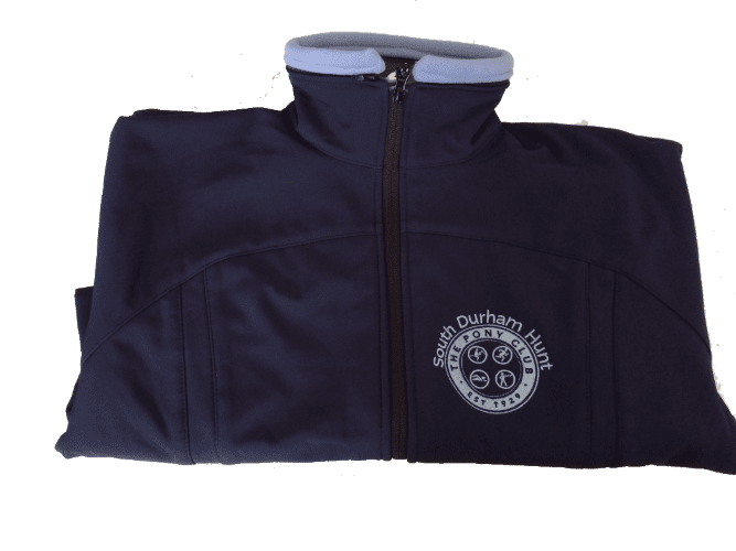 Ladies navy soft shell jacket South Durham Pony Club Tetrathlon