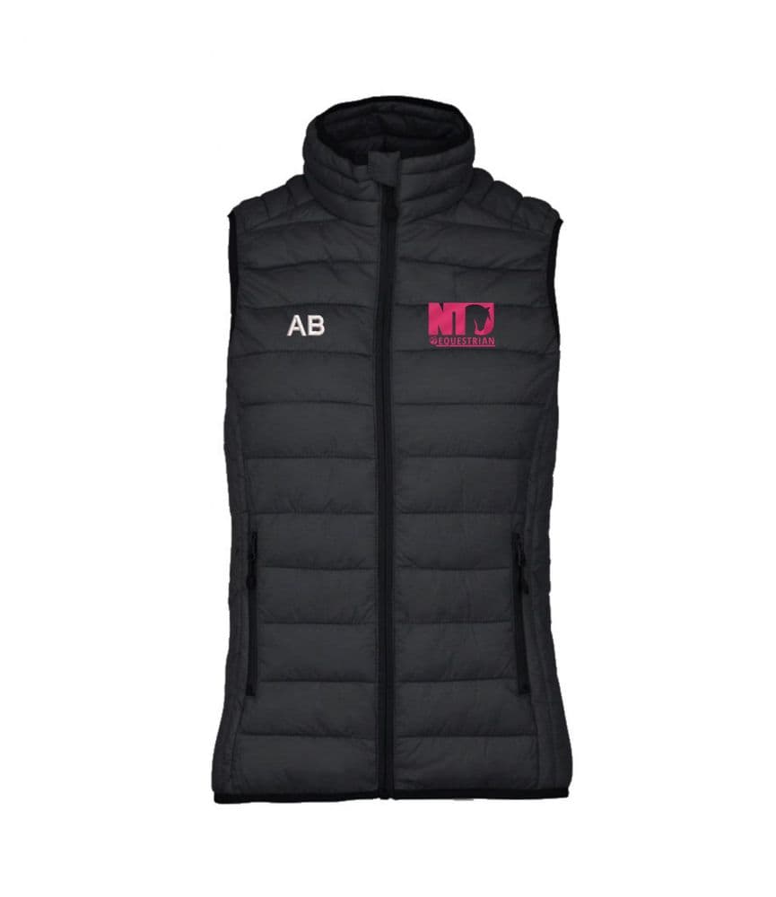 Ladies Nottingham Trent University Black Padded Gilet - KB6114