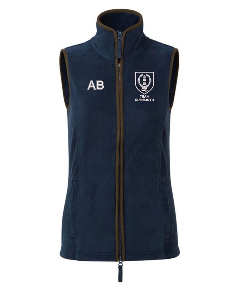 Ladies Plymouth University Navy Fleece Gilet - PR803