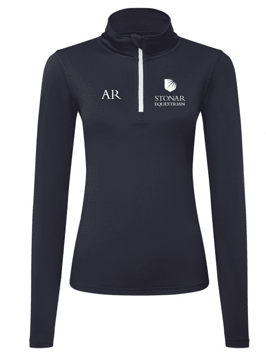 Ladies Stonar School Equestrian Navy Quarter Zip Base Layer - TR121