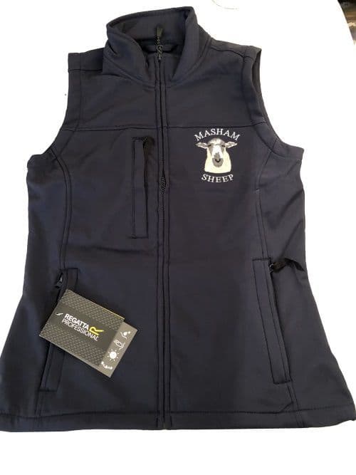 Masham Sheep Breeders Association Women's Navy Flux Softshell Bodywarmer