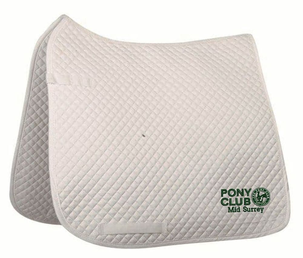 Mid Surrey Pony Club PC Dressage white saddlecloth