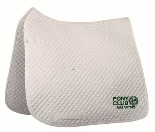 Mid Surrey Pony Club PC Dressage white saddlecloth