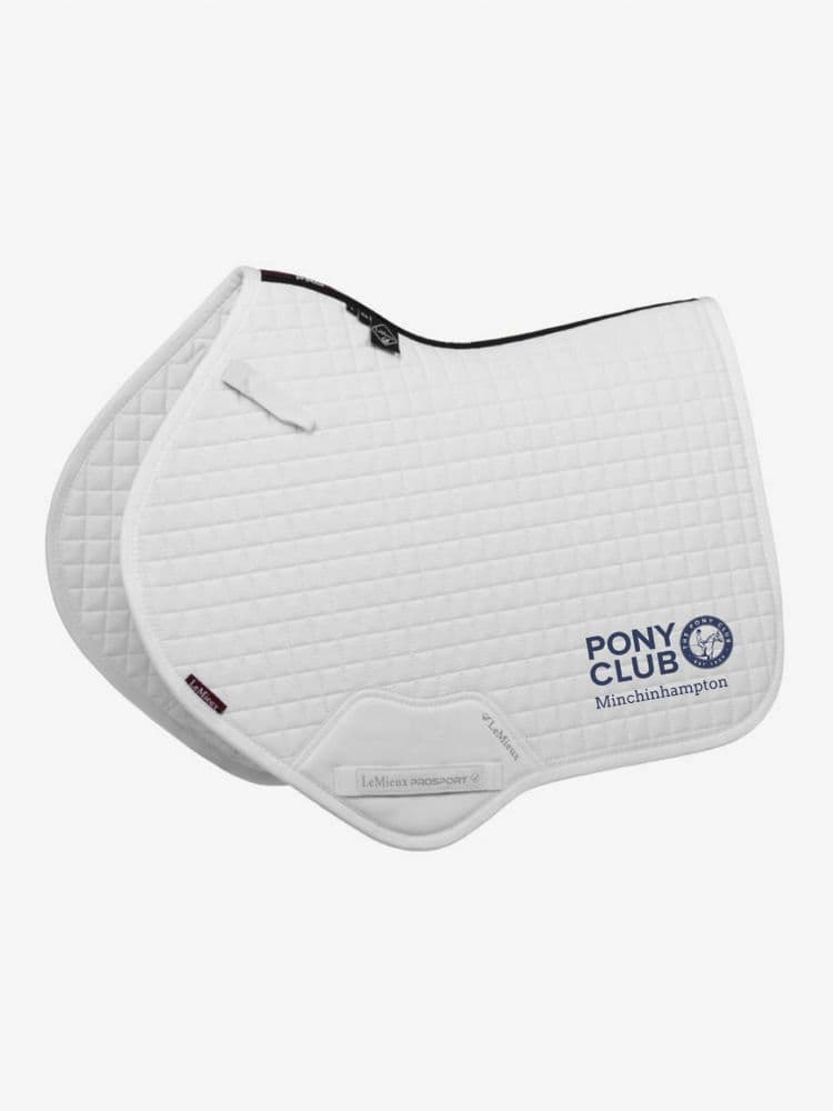 Minchinhampton PC White Embroidered LeMieux Close Contact Saddle Pad