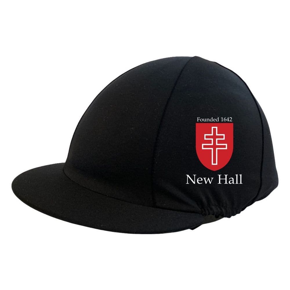 New Hall School EQUESTRIAN TEAM Hat silk with Button (Black)