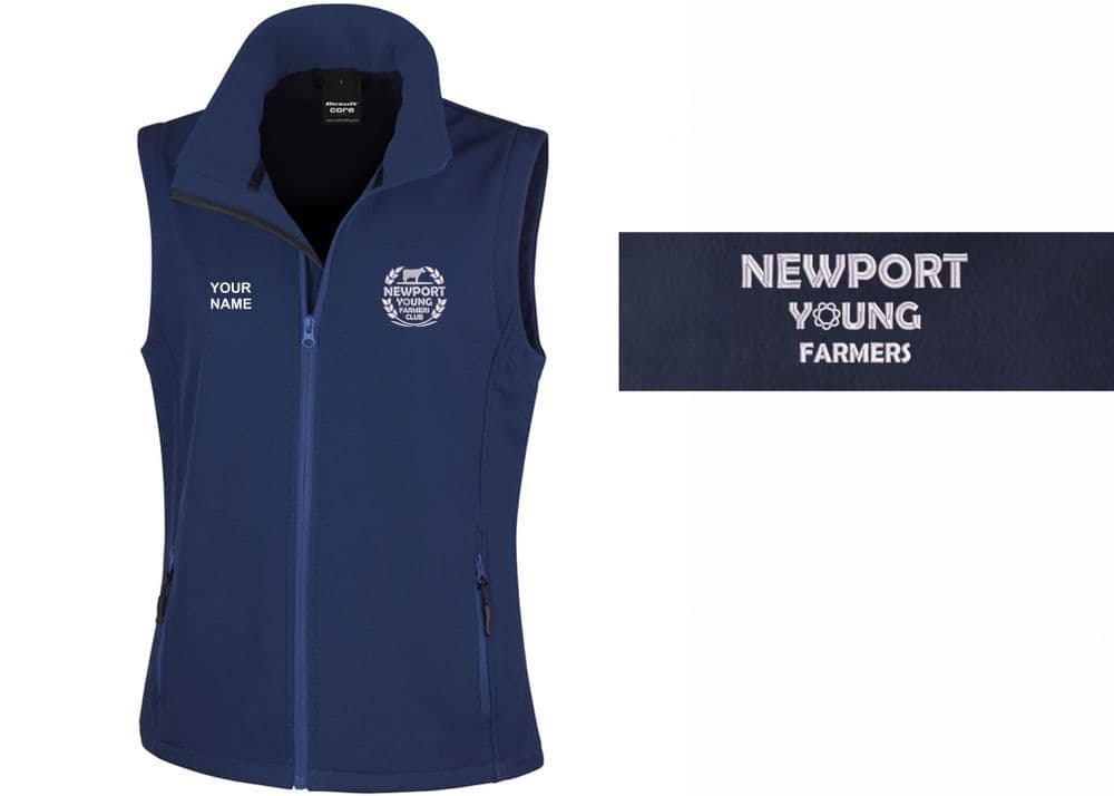 Newport Young Farmers Ladies Fit Navy R232F Softshell Gilet