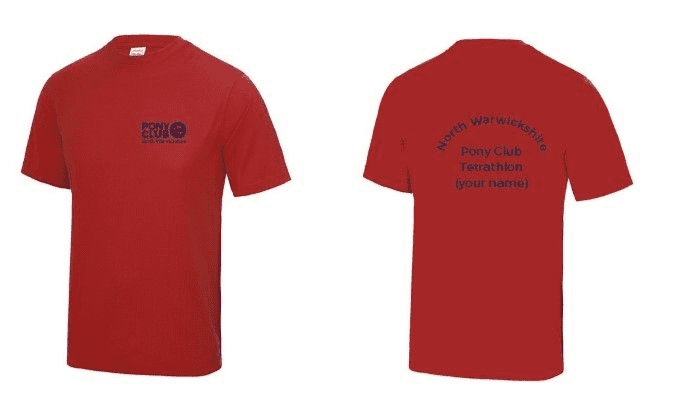 North Warwickshire Adults Red "Cool" Tetrathlon T Shirts