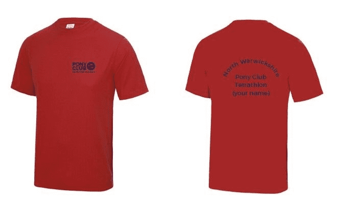 North Warwickshire childrens Red "Cool" Tetrathlon T Shirts