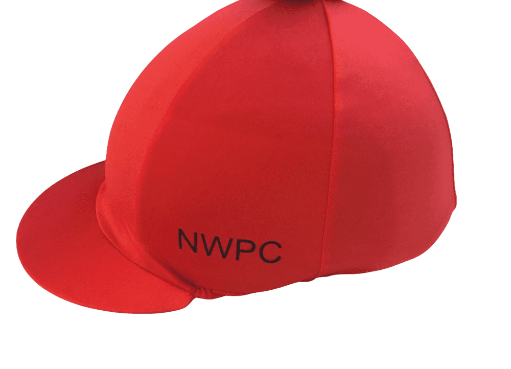 North Warwickshire Lycra Hat Silk Red With NWPC on left side and button