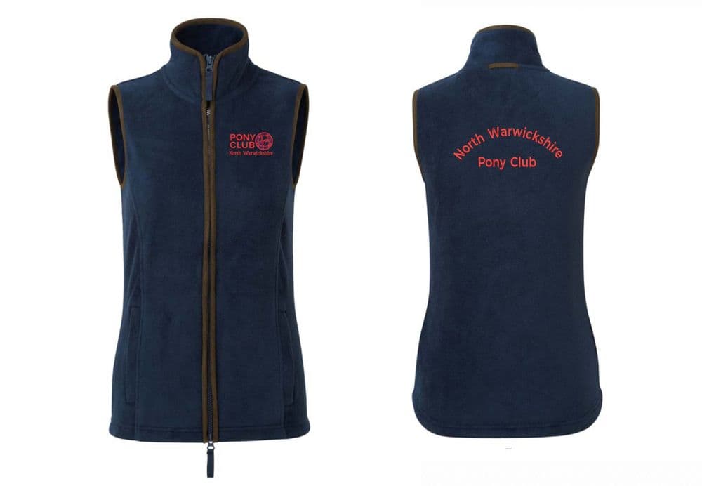 North Warwickshire Navy/Brown Women's Fleece Gilet - PR804