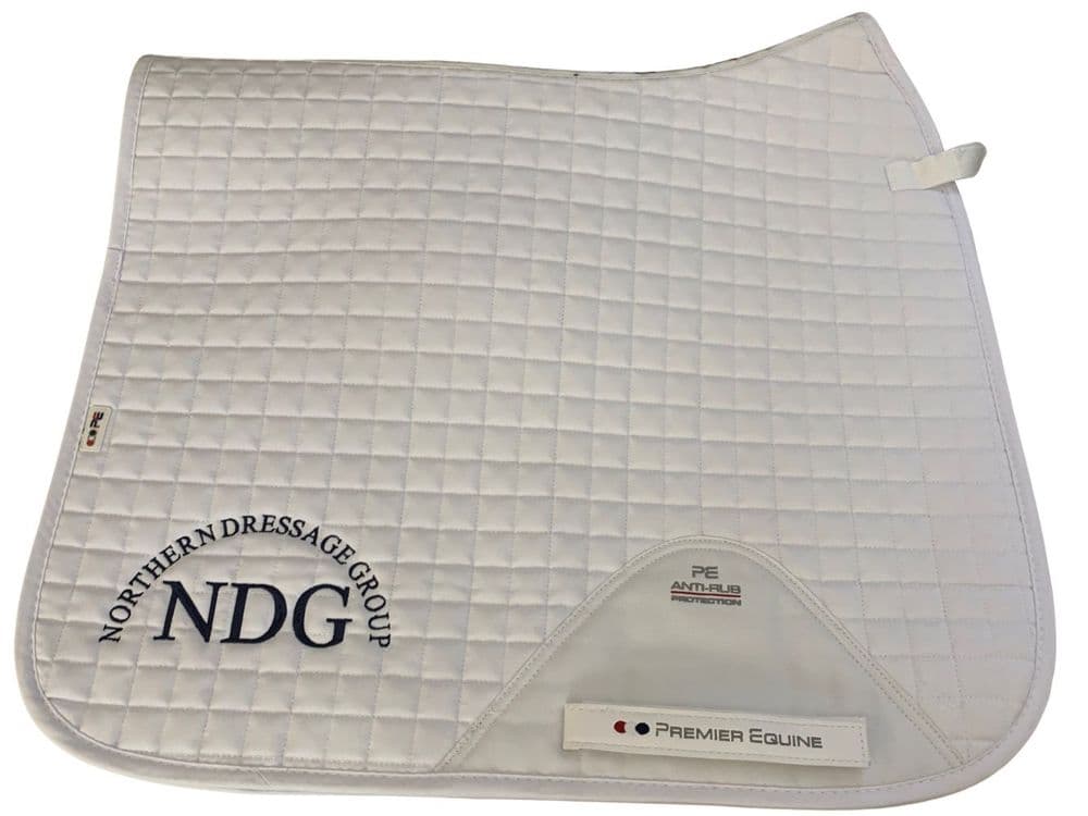 Northern Dressage Group White Full Size Premier Equine Dressage Saddle Pad