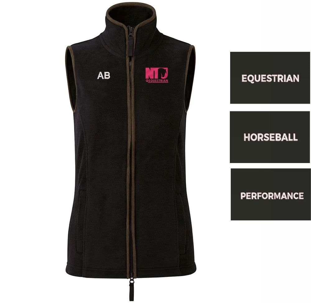 Nottingham Trent University Black/Brown Women's Fleece Gilet - PR804