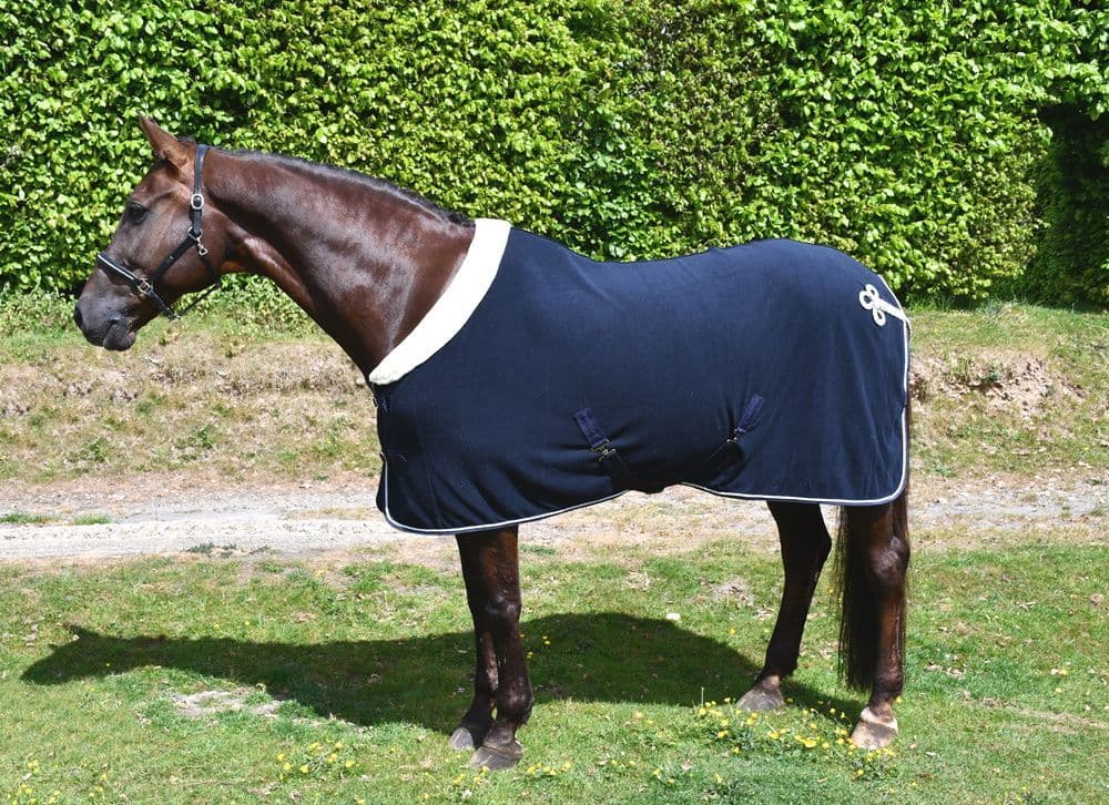 Personalised Horse/Pony Show Fleece Rug with Faux Fur Collar