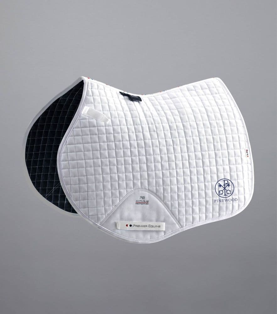 Pinewood School White Close Contact Premier Equine  Saddle Pad - FULL