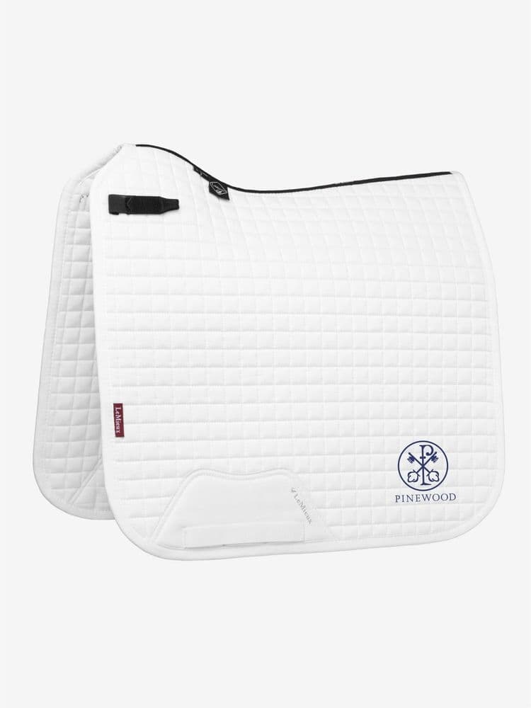 Pinewood School White Embroidered LeMieux Dressage Saddle Pad