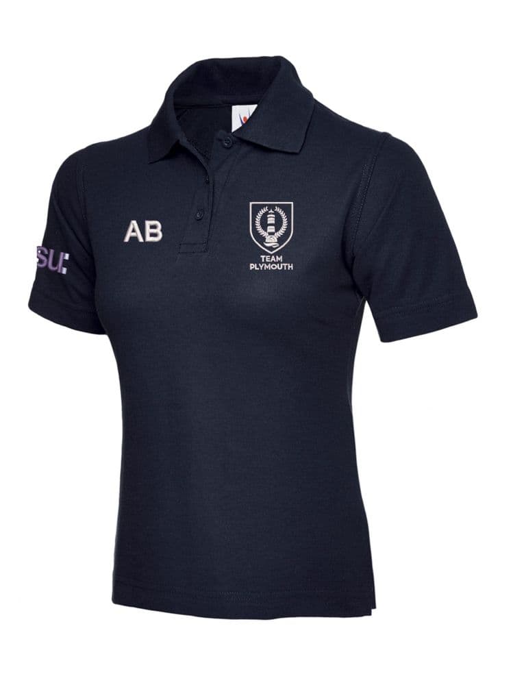 Plymouth University Navy Ladies Fit Polo Shirt - UC106