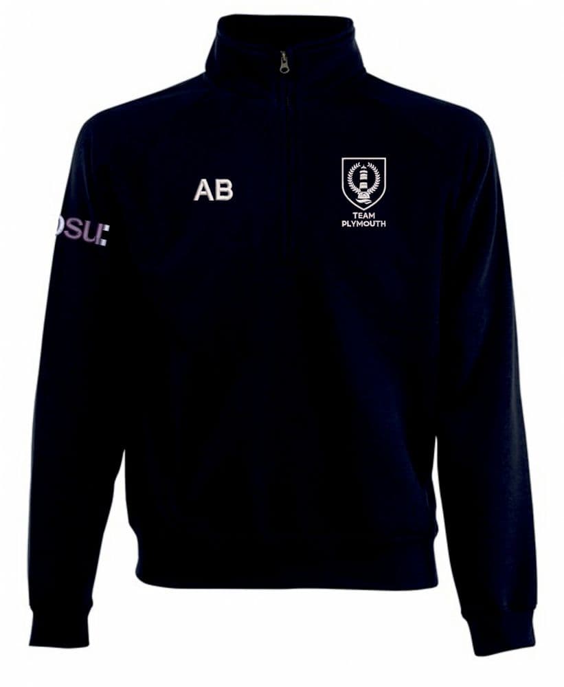 Plymouth University Navy Quarter Zip Sweatshirt - SS830