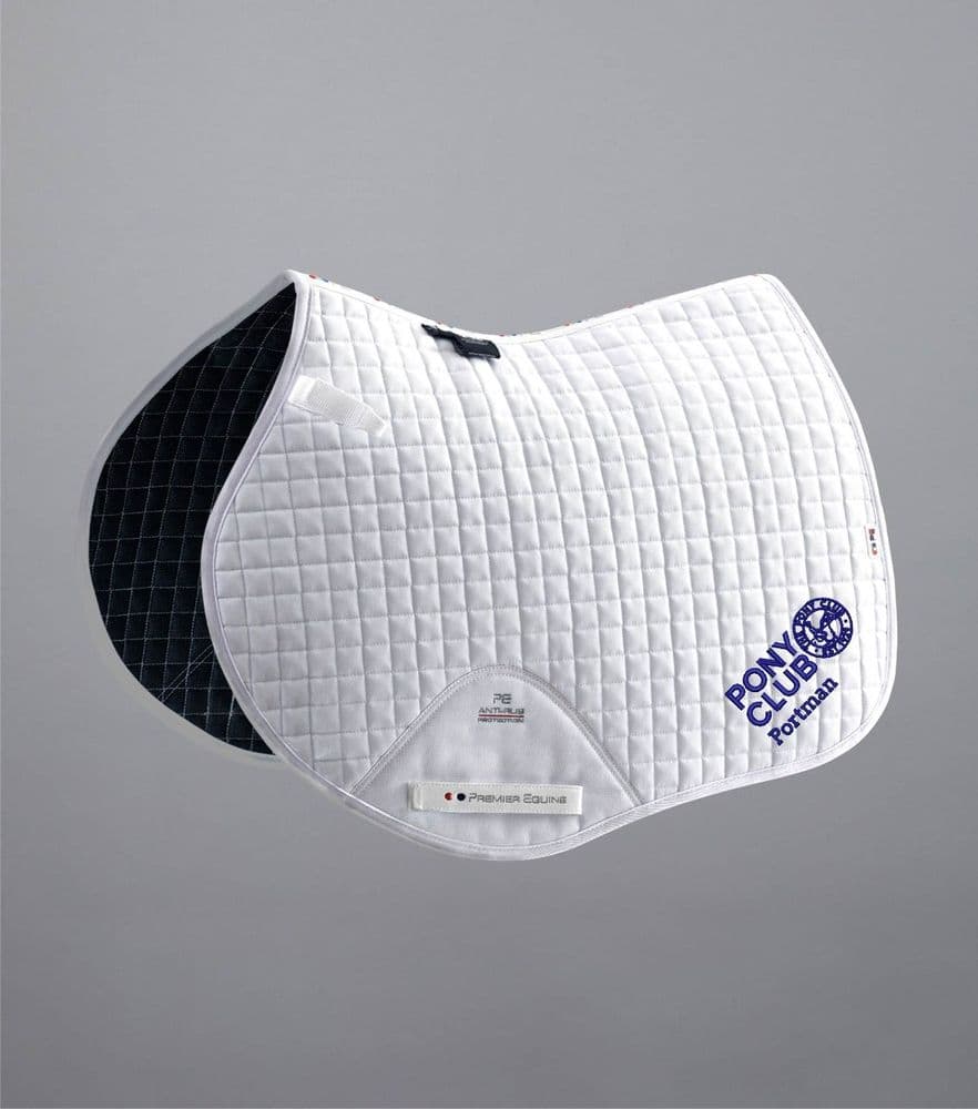 Portman Pony Club White Premier Equine Close Contact Saddlecloths