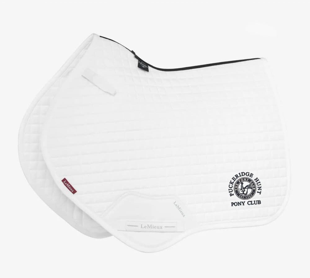 Puckeridge Hunt PC Embroidered White  LeMieux Close Contact Saddle Pad