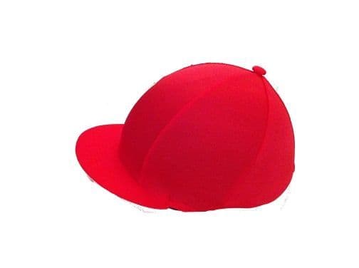 Puckeridge Pony Club Red  Lycra Hat Silk, with button