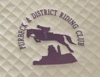 PURBECK DISTRICT RIDING CLUB Dressage white saddlecloth