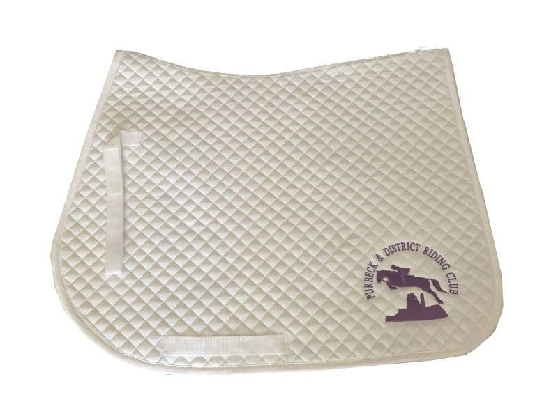 PURBECK DISTRICT RIDING CLUB GP white saddlecloth