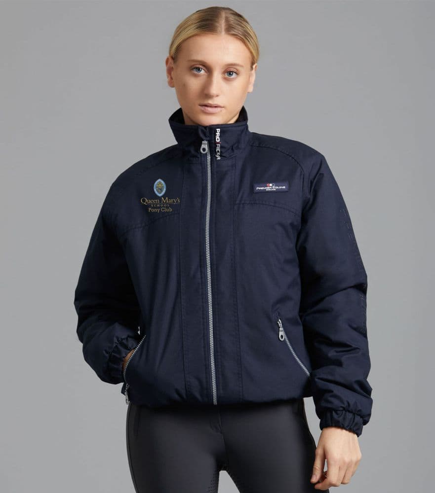 Queen Mary's Adults PONY CLUB Navy Premier Equine Pro Rider Unisex Waterproof Riding Jacket