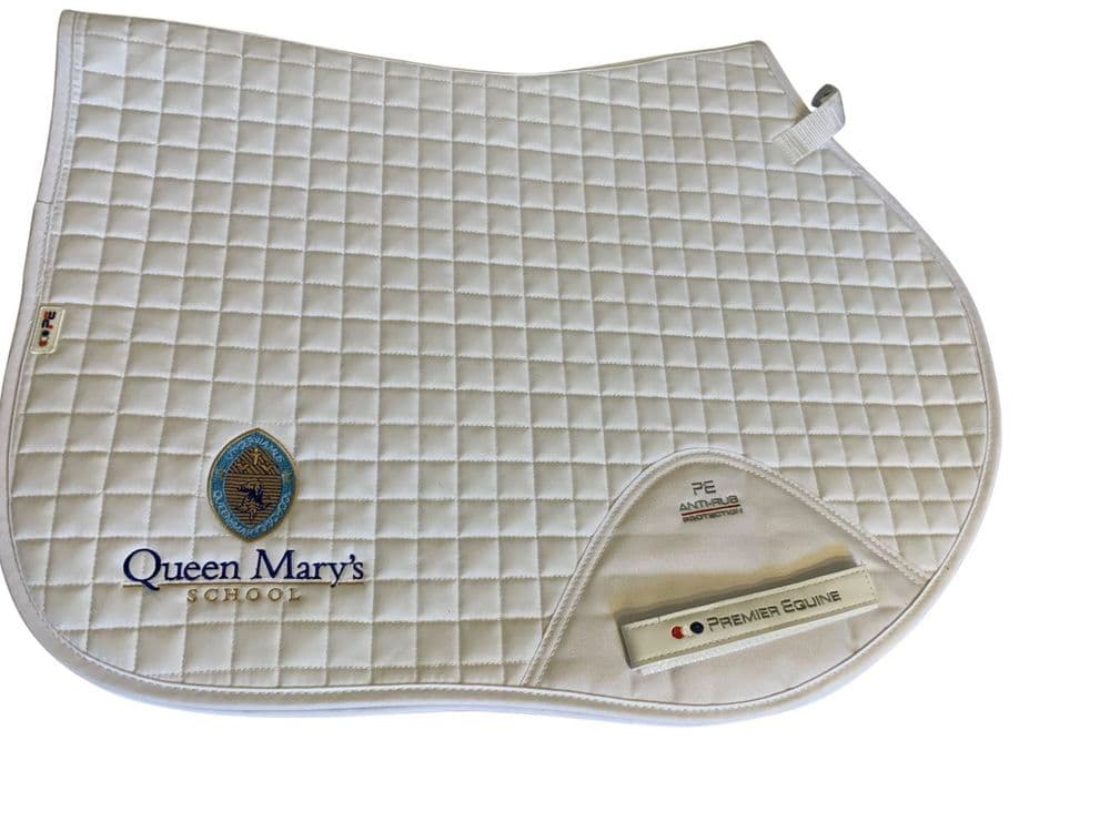 Queen Mary's school Full Size White Premier Equine Close Contact Cotton GP/ Jump Saddle Pad