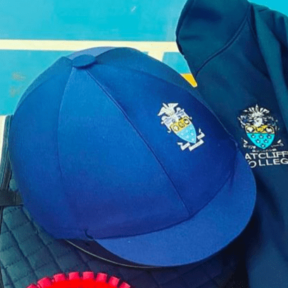 Ratcliffe College Navy Hat silk with Button