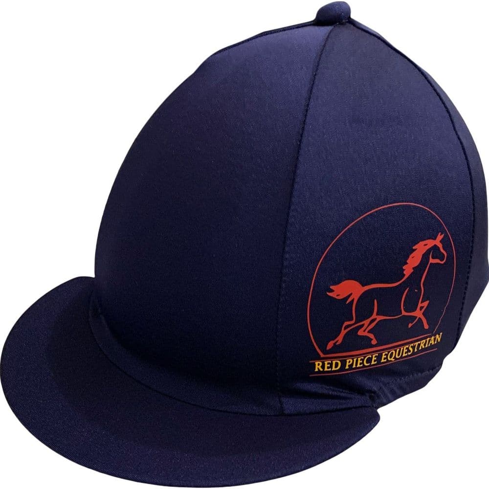 Red Piece Equestrian Stables Navy Silk. Button on top