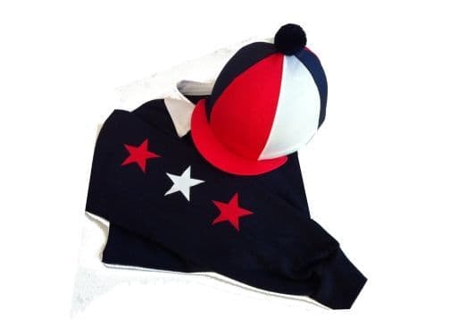 Red/White/Navy Rugby Shirt & Matching Silk