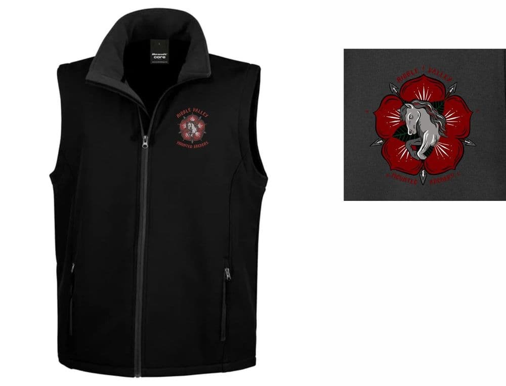 Ribble Valley Mounted Archers Black Unisex R232M Softshell Gilet