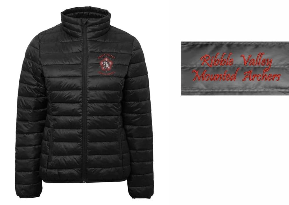 Ribble Valley Mounted Archers  Ladies Black padded jacket TS30F
