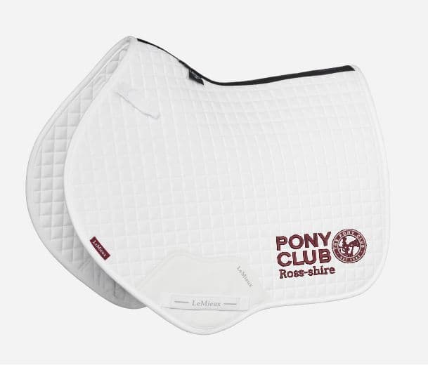 Ross-shire White Embroidered LeMieux Close Contact Saddle Pad