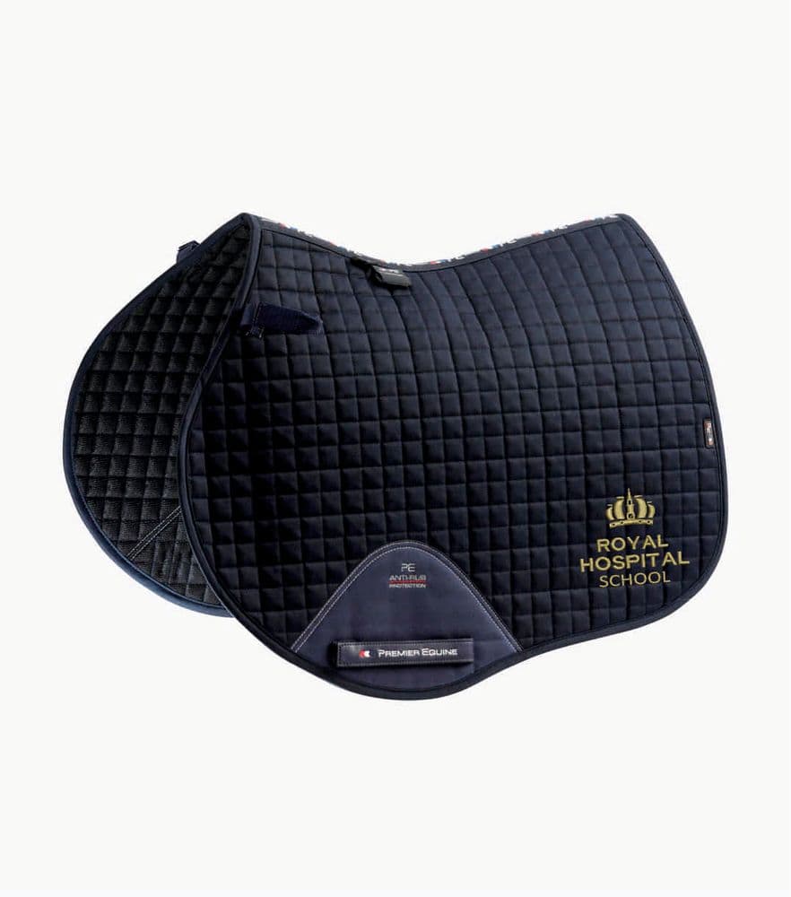 Royal Hospital School embroidered Navy Premier Equine Close Contact Saddlecloths