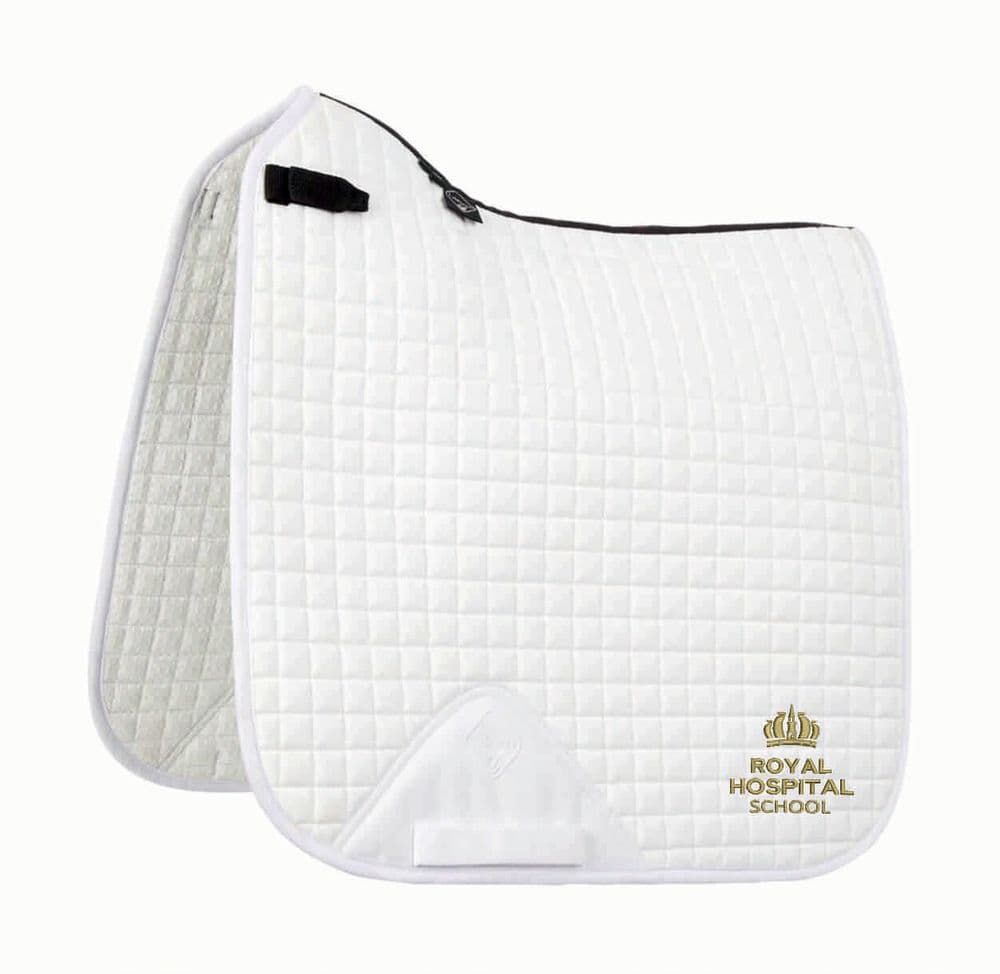 Royal Hospital School  embroidered white Le Mieux Dressage Saddlecloths