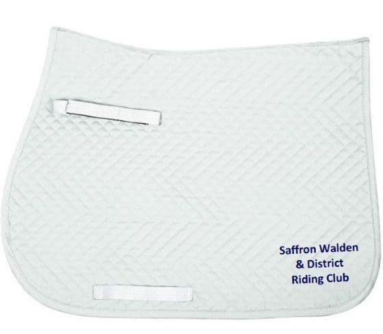 Saffron Walden RC White DRESSAGE embroidered GP Saddlecloths