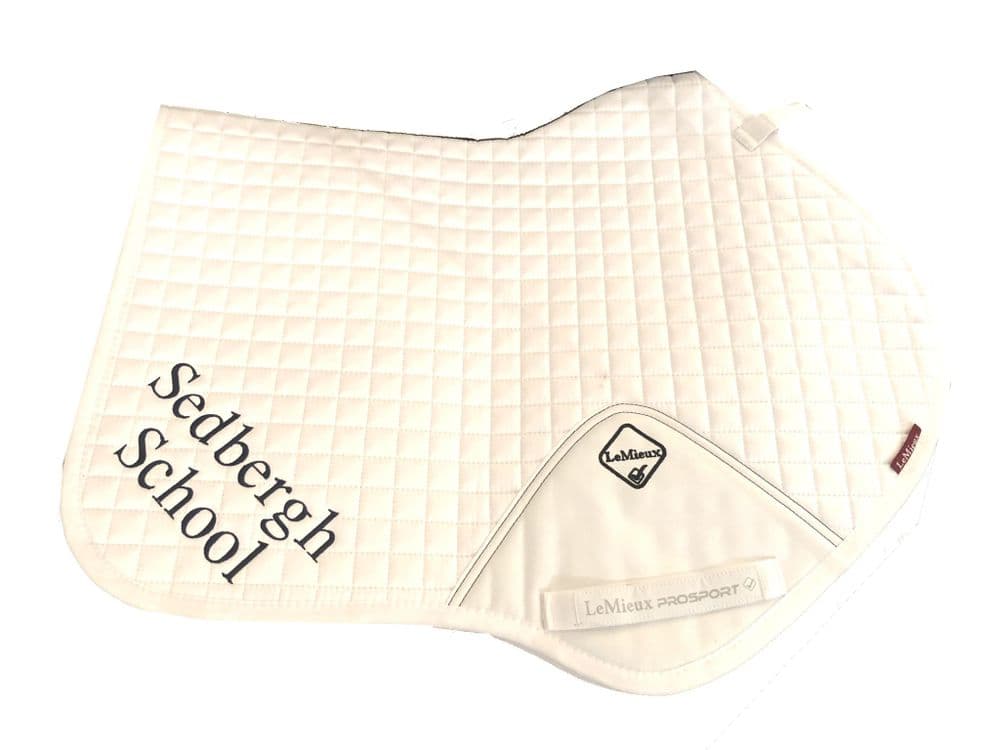 Sedbergh embroidered Le Mieux White Close Contact Saddlecloths