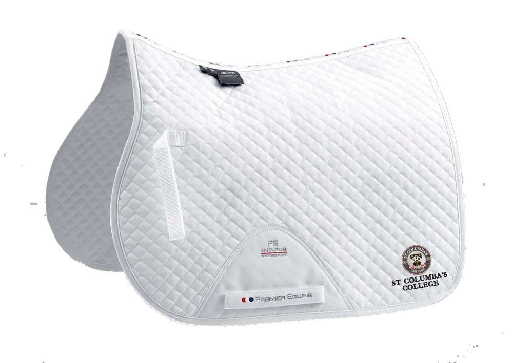 St Columbas College  white  Pony  GP/Jump Size  Premier Equine  Cotton Saddle Pad