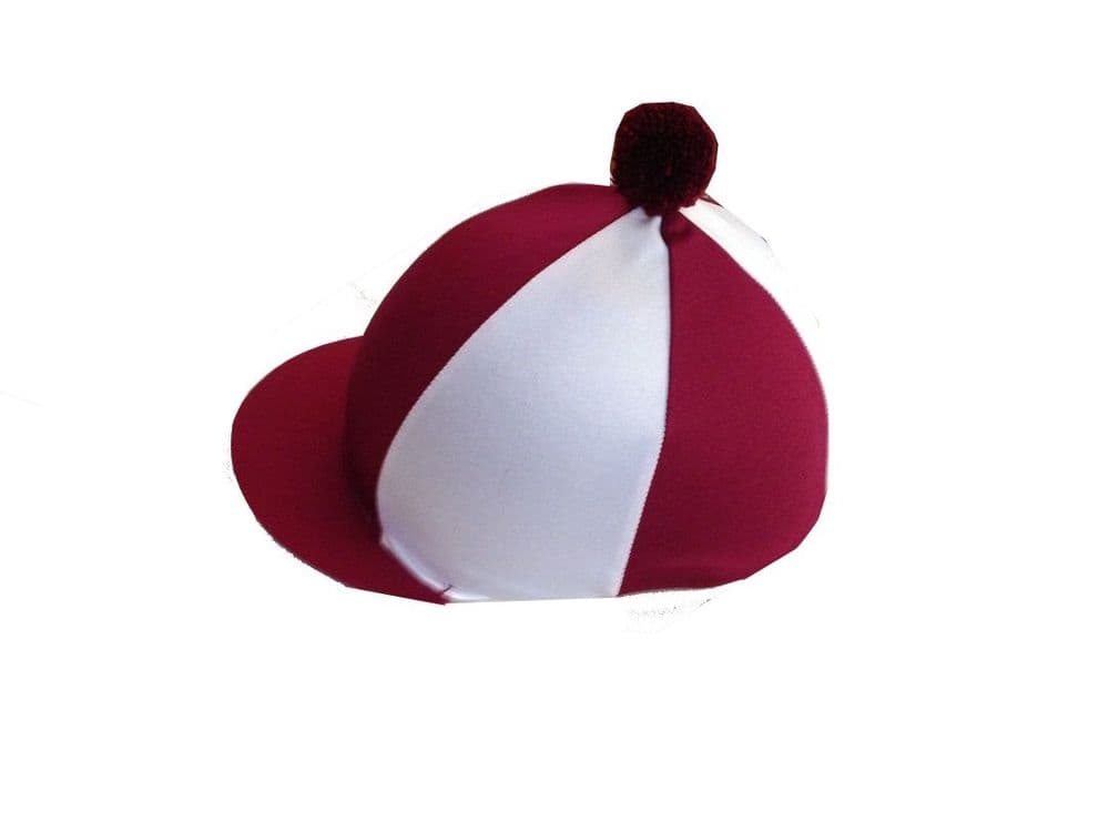 Suffolk PC Burgundy/White Lycra Hat Silk (1)