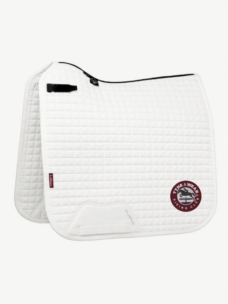 Tyne & Wear RC embroidered white Le Meiux Dressage Saddlecloths