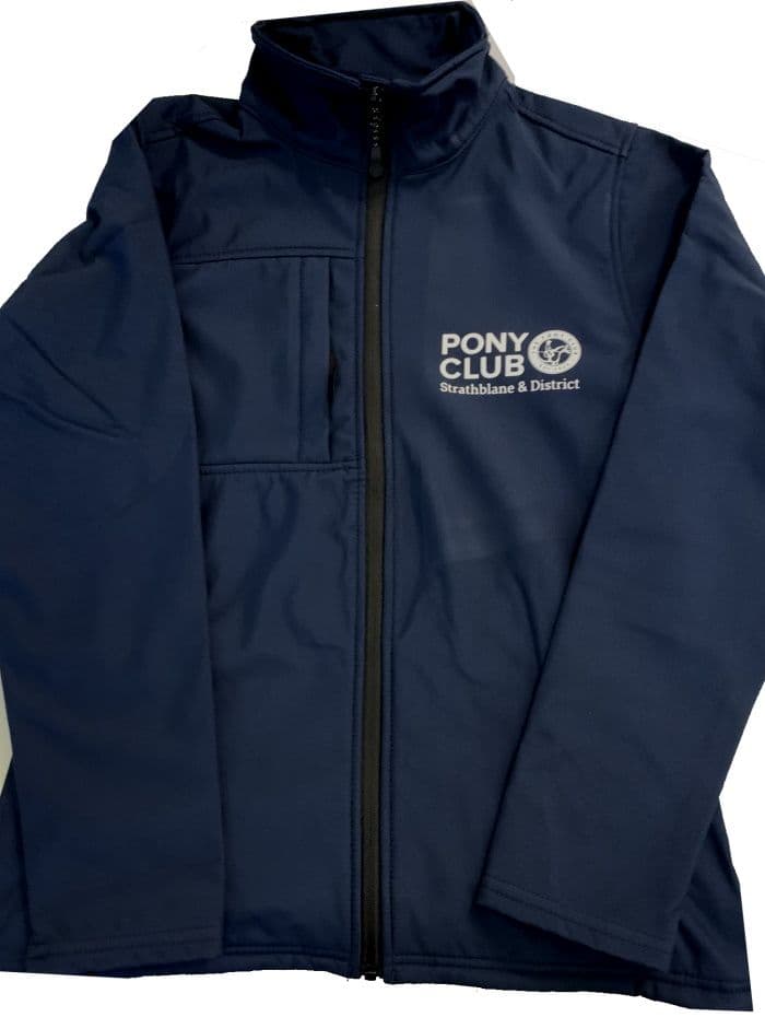 Unisex navy soft shell jacket Strathblane  Pony Club RG194