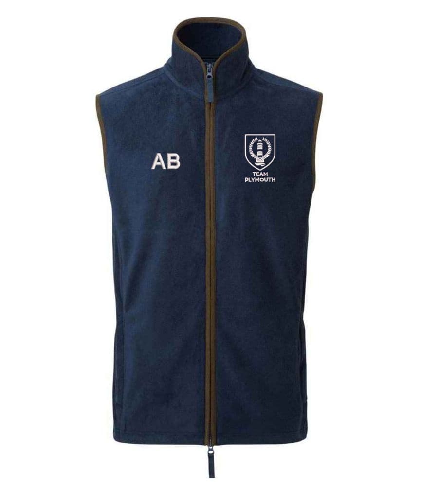 Unisex Plymouth University Navy Fleece Gilet - PR803