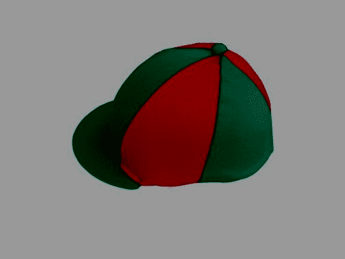 Vine Pony Club Red/Bottle Green Lycra Hat Silk,with Button
