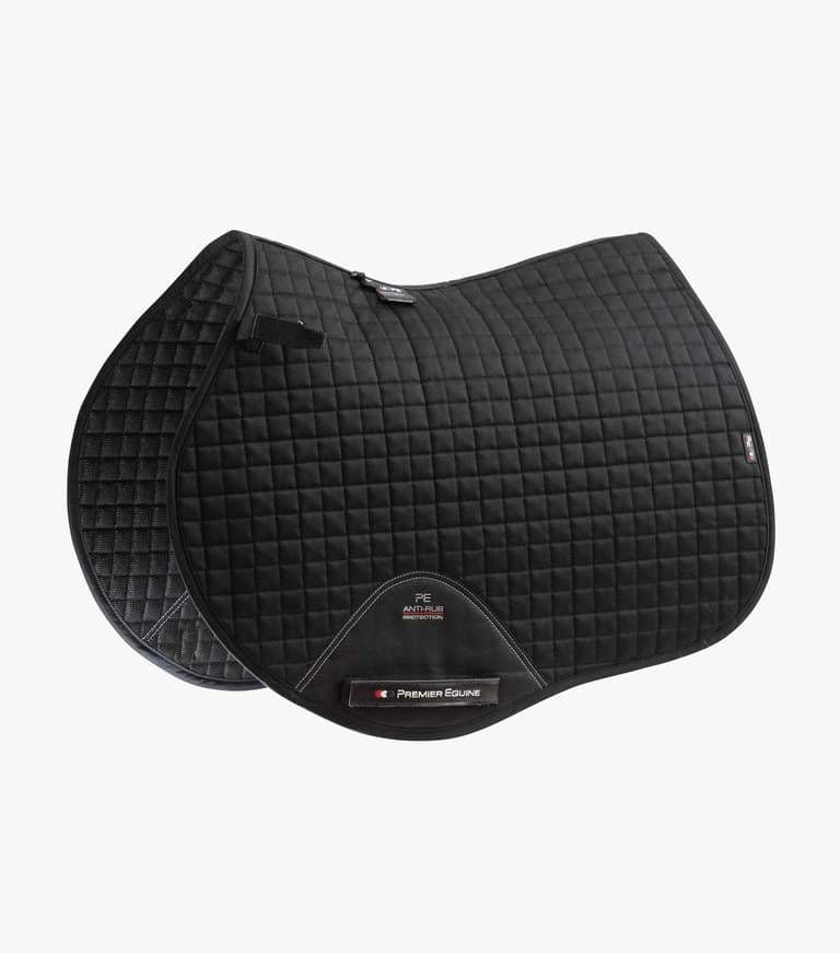 Warwickshire Black Full Size Premier Equine Close Contact Cotton GP/ Jump Saddle Pad