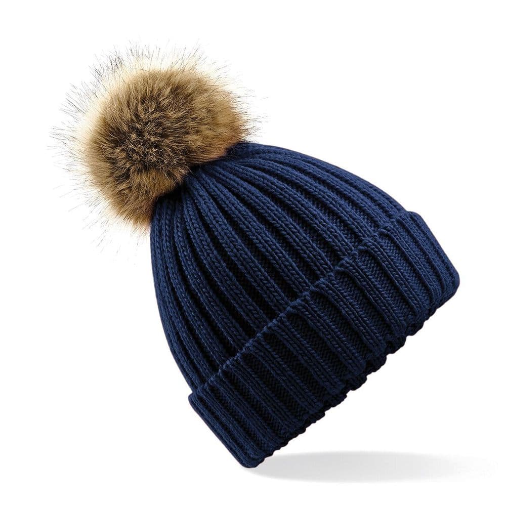 Whitby RC Navy Faux Fur beanie.