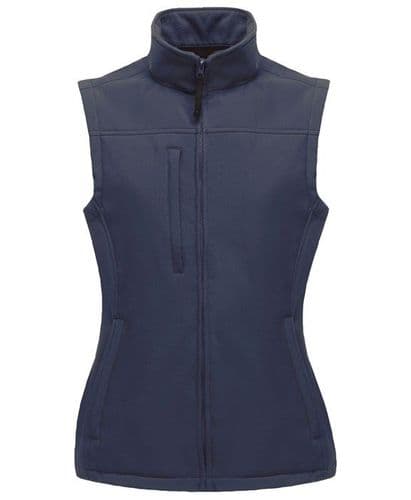 Women's Castlemilk Moorit sheep society Navy Flux Softshell Bodywarmer